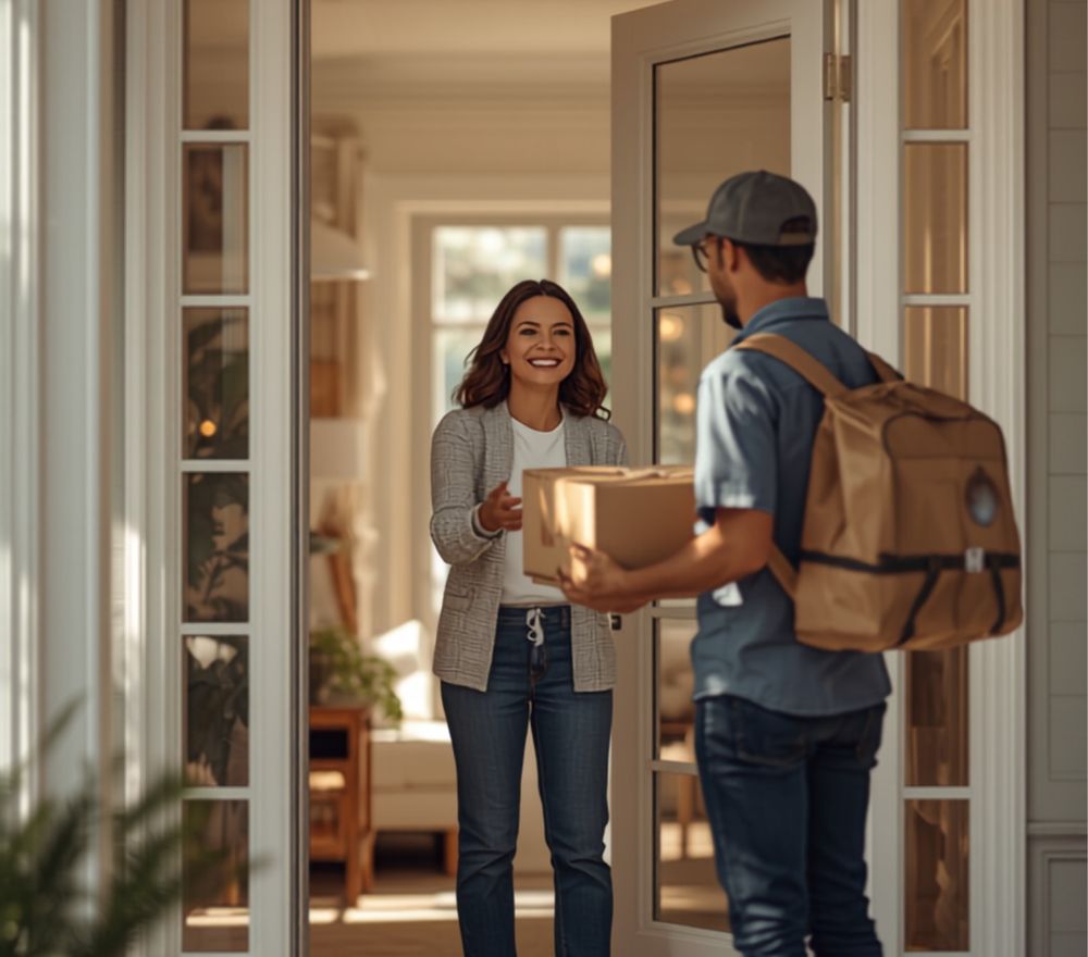 Discreet unmarked parcel delivered to a doorstep